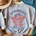 Whiskey Bent Hell Bound Cowgirl Western Country Music Crewneck 1 small thumbnail