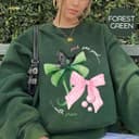 Wicked Movie Sweatshirt Hoodie: Elphaba Glinda Coquette Glitter Bow 4 small thumbnail