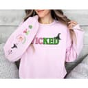 Wicked Musical & Movie Sweatshirt Hoodie | Oz Fan Gift, Pink/Green Witch 1 small thumbnail