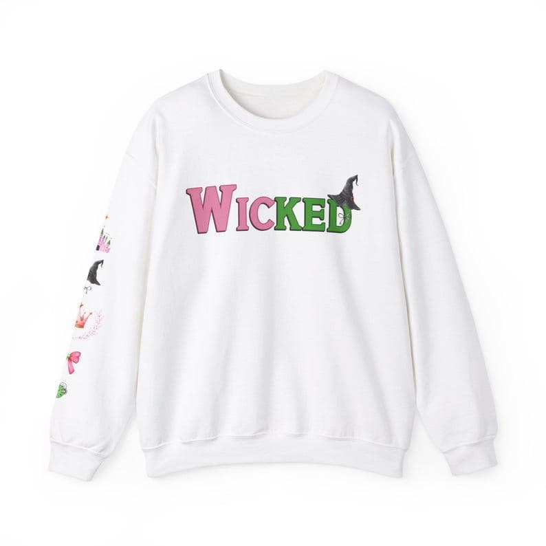 Wicked Musical & Movie Sweatshirt Hoodie | Oz Fan Gift, Pink/Green Witch – image 3, Wicked Tee, Wicked Merch, Wicked Shirt, Wicked Sweatshirt, Wicked Hoodie, Wicked Clothes