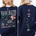 Wicked Musical Movie 2-Sided Hoodie - Pink & Green Witch Fan Gift 3 small thumbnail