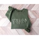 Wildflowers Floral Sweatshirt for Women | Flower Lover Crewneck Gift 1 small thumbnail