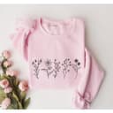 Wildflowers Floral Sweatshirt for Women | Flower Lover Crewneck Gift 4 small thumbnail