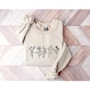 Wildflowers Floral Sweatshirt for Women | Flower Lover Crewneck Gift 2 small thumbnail