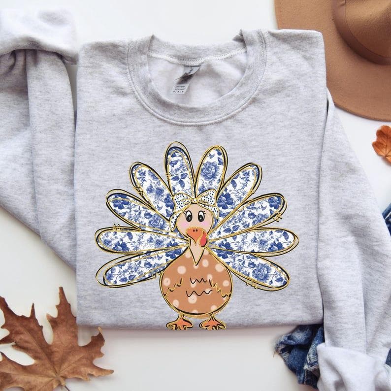 Women's Grand Millennial Thanksgiving Turkey Coquette Sweatshirt – image 2, Thanksgiving Turkey Tee, Thanksgiving Turkey Merch, Thanksgiving Turkey Shirt, Thanksgiving Turkey Sweatshirt, Thanksgiving Turkey Hoodie, Thanksgiving Turkey Clothes