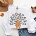 Women's Grand Millennial Thanksgiving Turkey Coquette Sweatshirt 3 small thumbnail