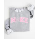 Women's Pink Bow Pullover Sweater - Loose Fit, Medium-Heavy Fabric 2 small thumbnail