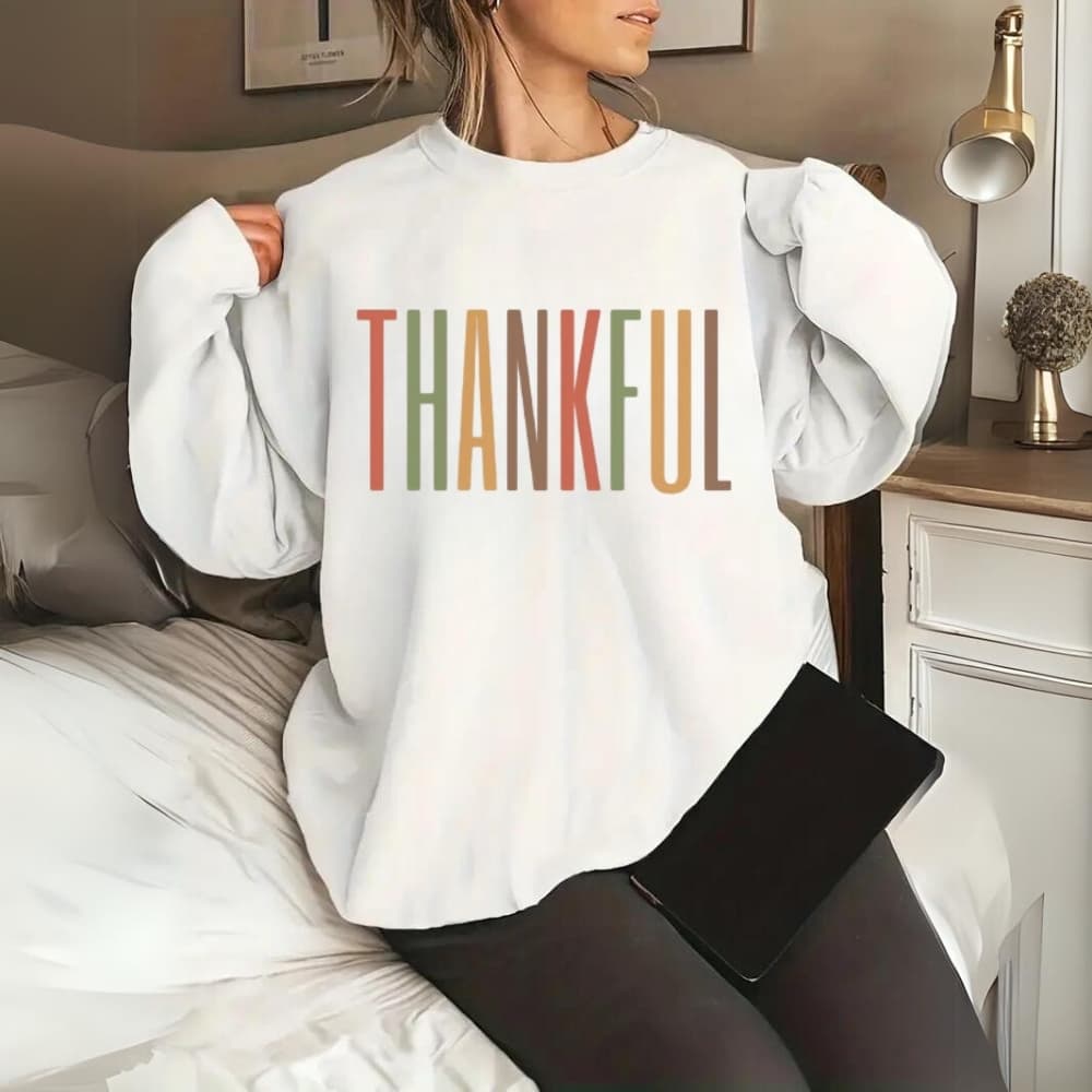 Women's Thankful Thanksgiving Sweatshirt & Hoodie - Fall Gift – image 3, Thankful Thanksgiving Tee, Thankful Thanksgiving Merch, Thankful Thanksgiving Shirt, Thankful Thanksgiving Sweatshirt, Thankful Thanksgiving Hoodie, Thankful Thanksgiving Clothes