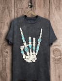 Women's Western Skeleton Rodeo Shirt, Cowboy Tee, Comfort Colors Hoodie 1 small thumbnail