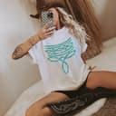 Women's Western Style Turquoise Boot Stitch Cowgirl Shirt, Sweatshirt tops for women, Cowgirl Rodeo, Gift for Her western outfits women, western clothing stuff country girl clothes 3 small thumbnail