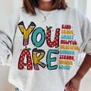 You Are Kind Retro Teacher School Doodles Shirt Sweatshirt Hoodie 2 small thumbnail
