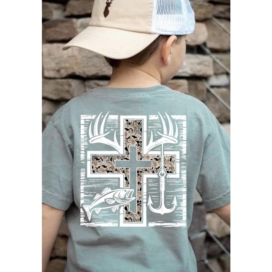 Youth & Toddler Cross Camo Hunting Fishing Shirt - Family Summer Gift – image 1, Cross Camo Hunting Tee, Cross Camo Hunting Merch, Cross Camo Hunting Shirt, Cross Camo Hunting Sweatshirt, Cross Camo Hunting Hoodie, Cross Camo Hunting Clothes